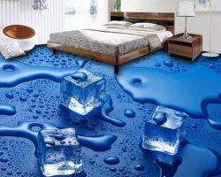 تصویر سه بعدی یخ در کفپوش سه بعدی منزل